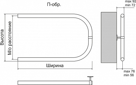 Эконом П-обр AISI 32х2 500х500 Полотенцесушитель  TERMINUS Севастополь - фото 3