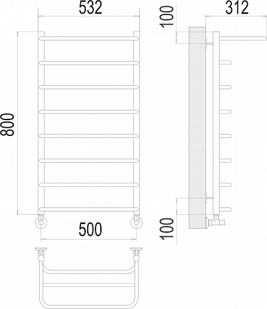 Полка П8 500х800  Полотенцесушитель  TERMINUS Севастополь - фото 3