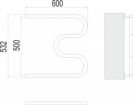 М-обр AISI 32х2 500х600 Полотенцесушитель  TERMINUS Севастополь - фото 3