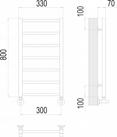 Контур П7 300х800 Полотенцесушитель  TERMINUS Севастополь - фото 3
