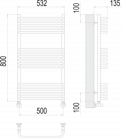 Стандарт П16 500х800 Полотенцесушитель  TERMINUS Севастополь - фото 3