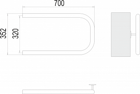 П-обр AISI 32х2 320х700 Полотенцесушитель  TERMINUS Севастополь - фото 3