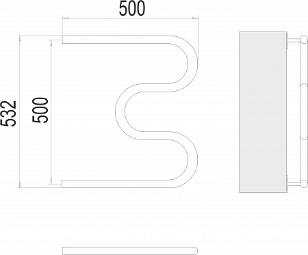 М-обр AISI 32х2 500х500 Полотенцесушитель  TERMINUS Севастополь - фото 3