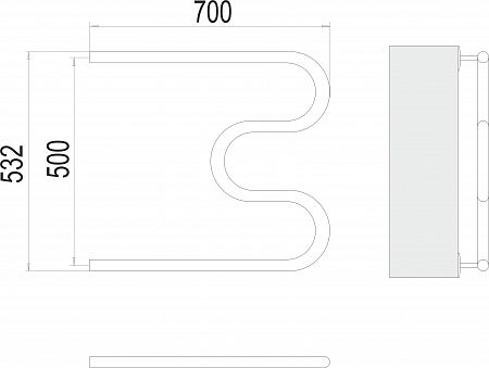 М-обр AISI 32х2 500х700 Полотенцесушитель  TERMINUS Севастополь - фото 3