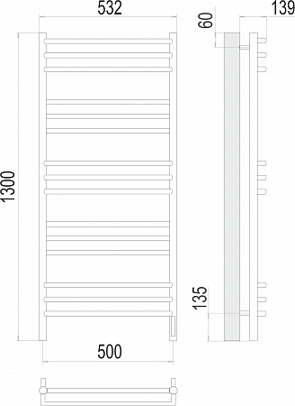 Прато П15 500х1300 электро (sensor quick touch) Полотенцесушитель  TERMINUS Севастополь - фото 3