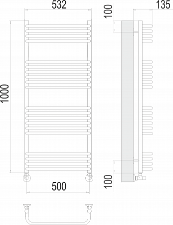 Стандарт П20 500х1000 Полотенцесушитель  TERMINUS Севастополь - фото 3