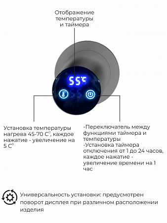 Рондо П2 350х760 электро Полотенцесушитель TERMINUS Оружейная сталь Севастополь - фото 5