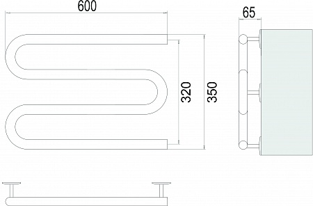 Электро 25 М-обр 600х350 Полотенцесушитель  TERMINUS Севастополь - фото 3