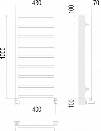 Контур П9 400х1000 Полотенцесушитель  TERMINUS Севастополь - фото 3