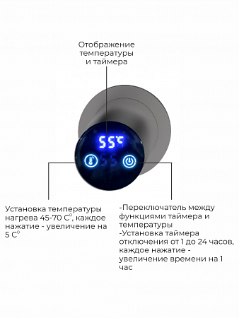Аккорд П5 500х800 электро Полотенцесушитель TERMINUS Оружейная сталь Севастополь - фото 4