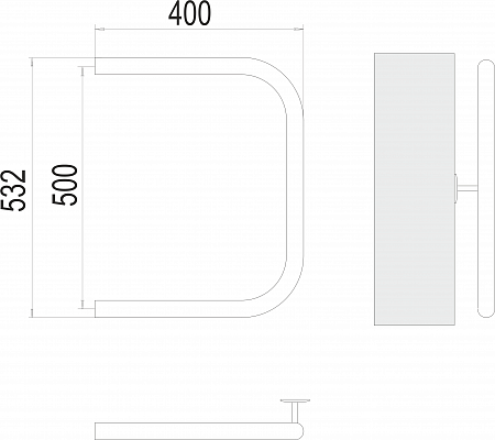 П-обр AISI 32х2 500х400 Полотенцесушитель  TERMINUS Севастополь - фото 3